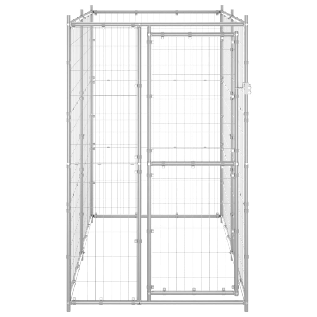 vidaXL Outdoor Dog Kennel Galvanised Steel 110x220x180 cm