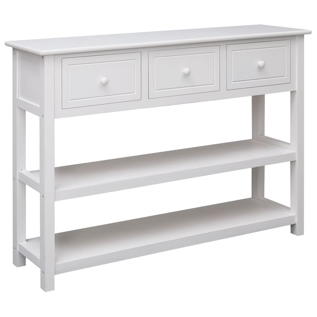 vidaXL Sideboard White 108x30x76 cm Solid Wood Paulownia