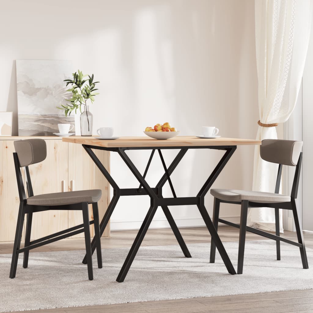 vidaXL Dining Table Y-Frame 90x90x75.5 cm Solid Wood Pine and Cast Iron