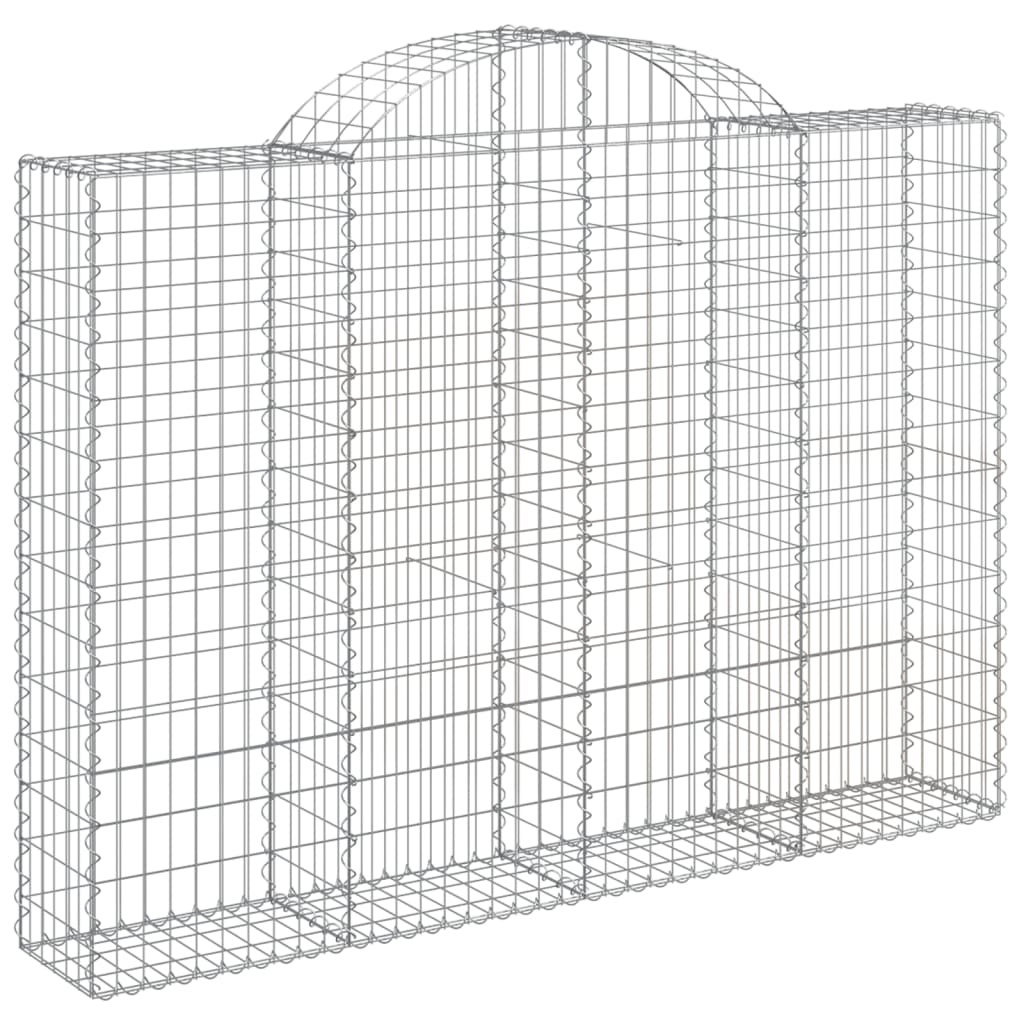 vidaXL Arched Gabion Baskets 25 pcs 200x30x140/160 cm Galvanised Iron