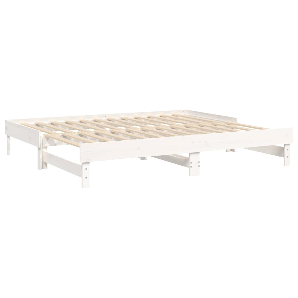 vidaXL Pull-out Day Bed without Mattress White 2x(100x200) cm