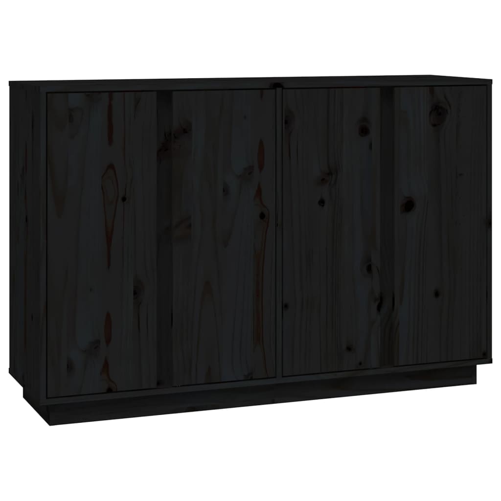 vidaXL Sideboard Black 120x35x80 cm Solid Wood Pine