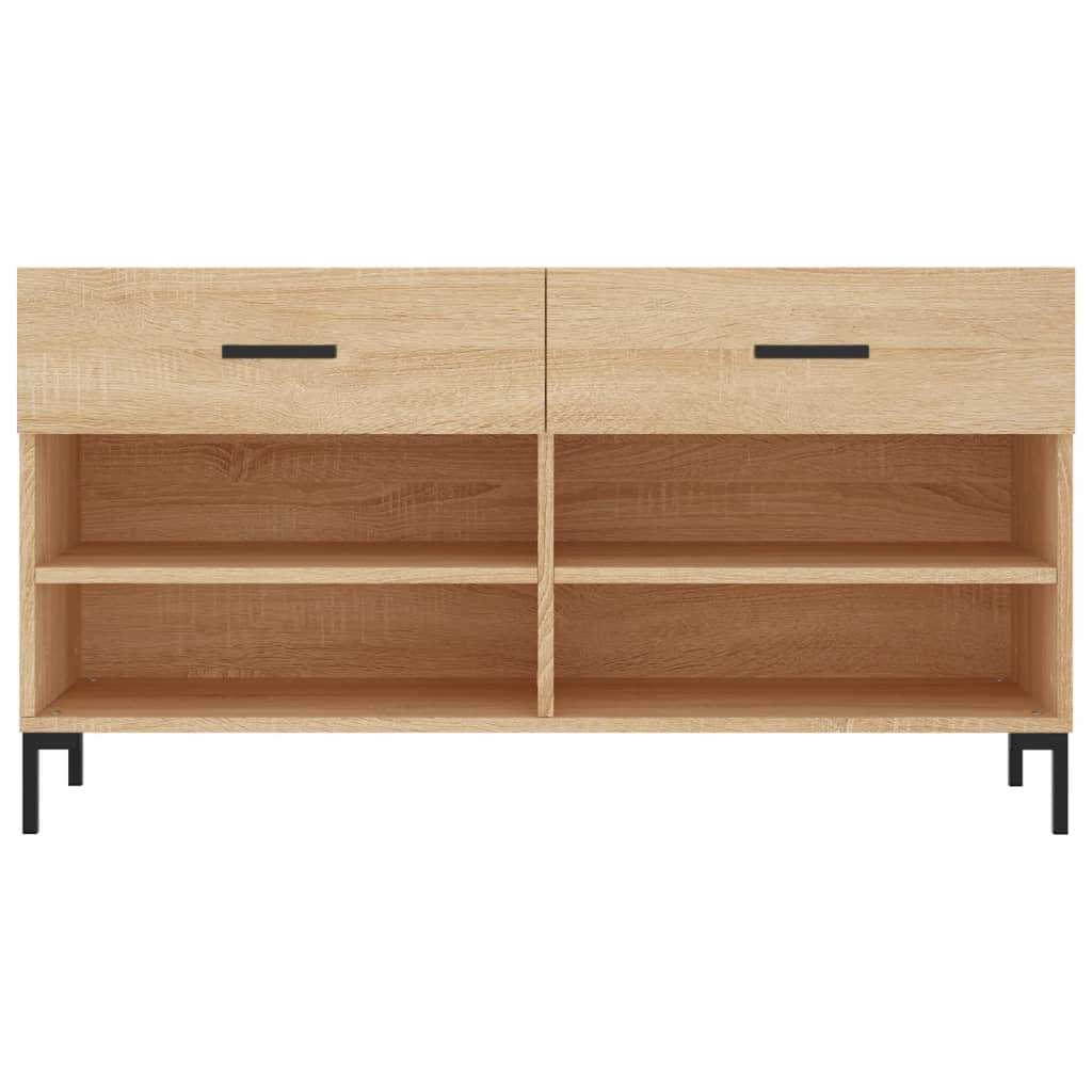 vidaXL Shoe Bench Sonoma Oak 102x35x55 cm Engineered Wood