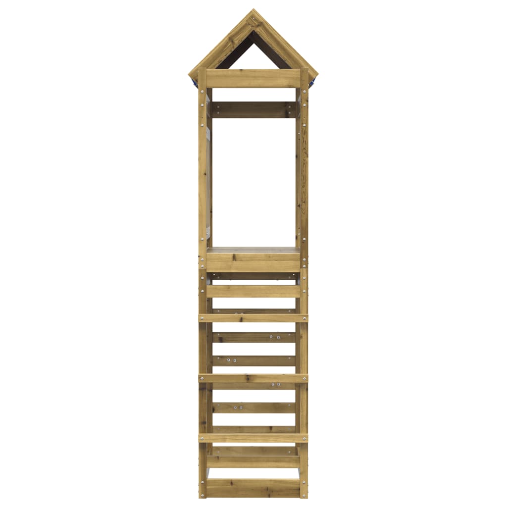 vidaXL Play Tower with Rockwall 85x52.5x239 cm Impregnated Wood Pine