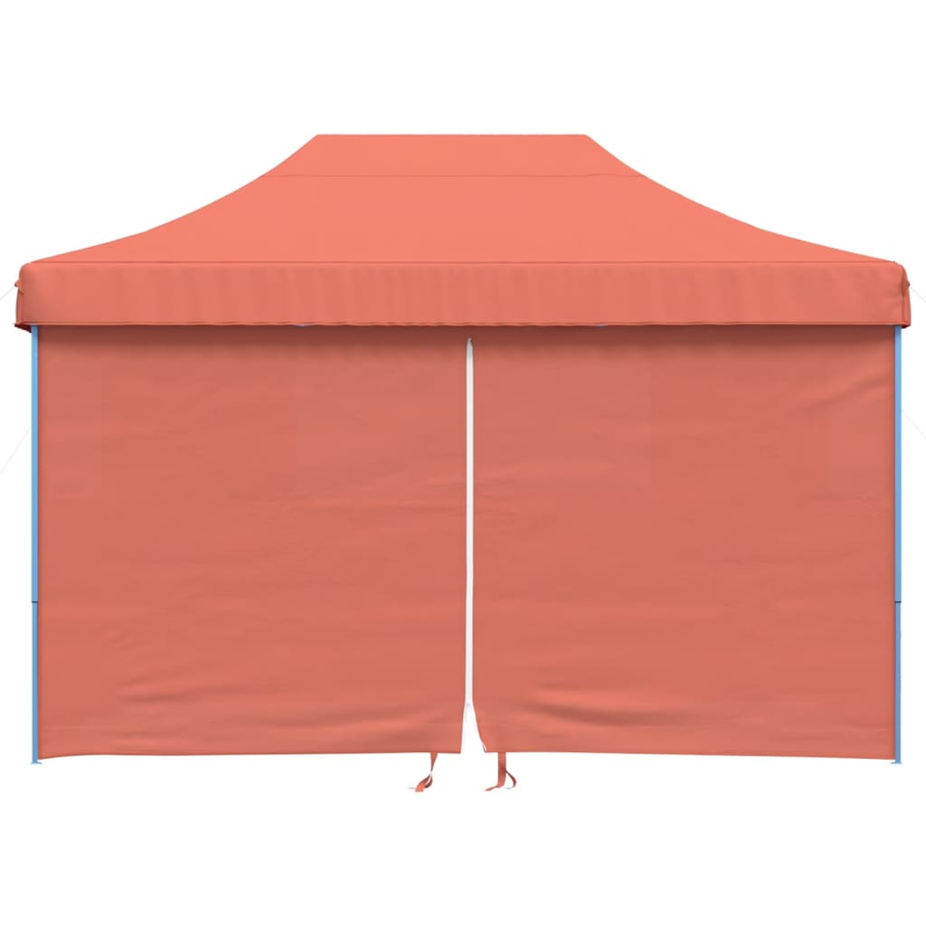 vidaXL Foldable Party Tent Pop-Up with 4 Sidewalls Terracotta