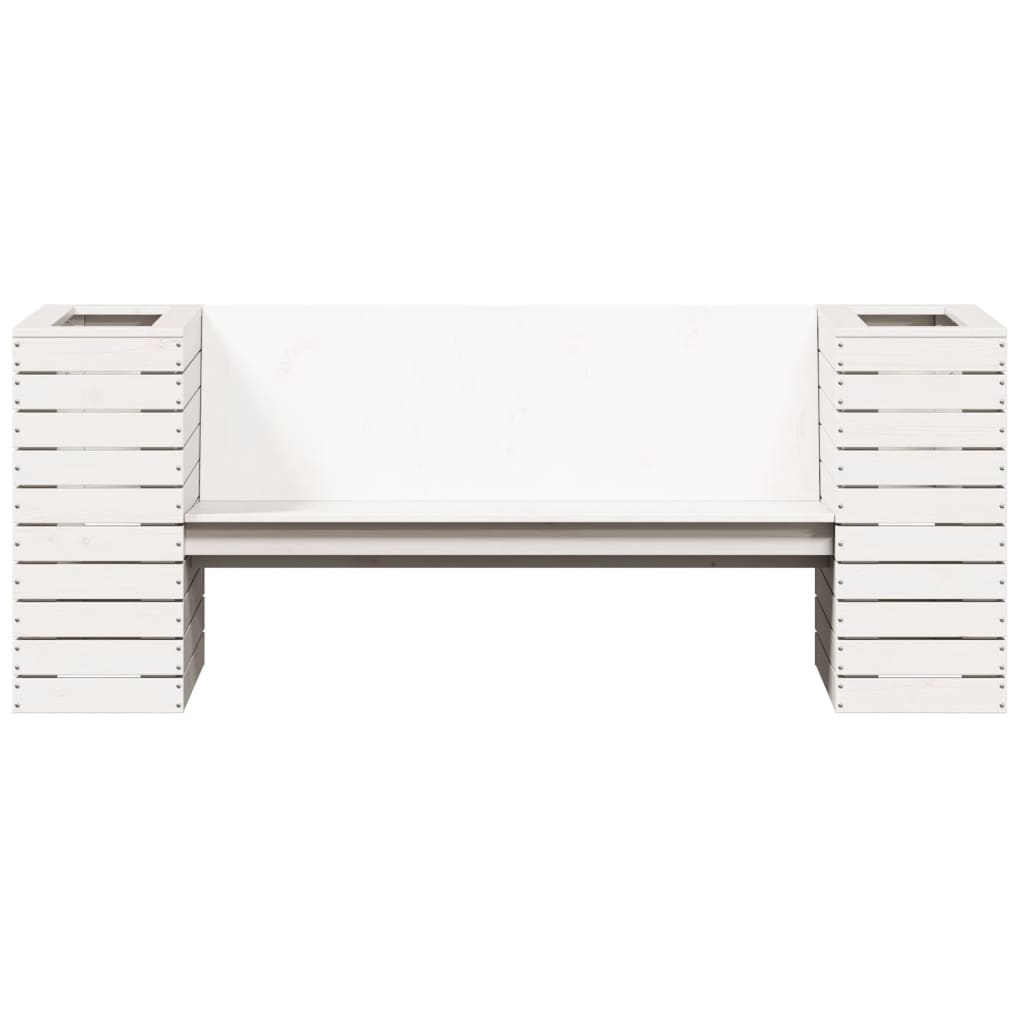 vidaXL Planter Bench White 167.5x60x65 cm Solid Wood Pine