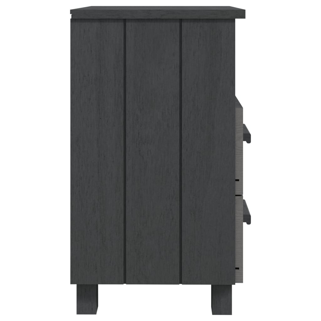 vidaXL Bedside Cabinets HAMAR 2 pcs Dark Grey 40x35x62 cm Solid Wood