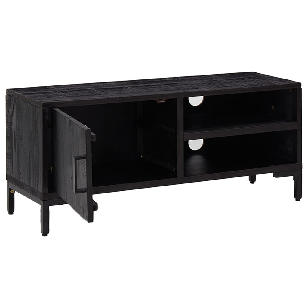 vidaXL TV Cabinet Black 90x30x40 cm Solid Pinewood