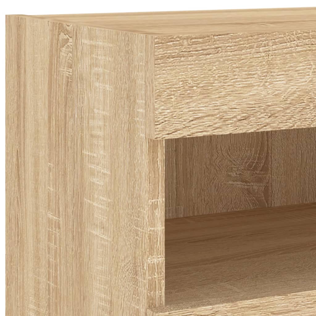 vidaXL 4 Piece TV Wall Units with LED Sonoma Oak Engineered Wood