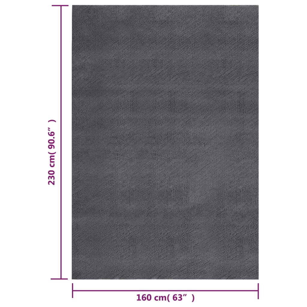 vidaXL Washable Rug Soft Shaggy 160x230 cm Anti Slip Anthracite