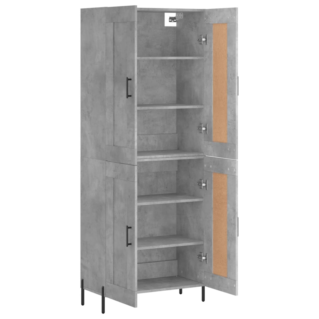 vidaXL Highboard Concrete Grey 69.5x34x180 cm Engineered Wood