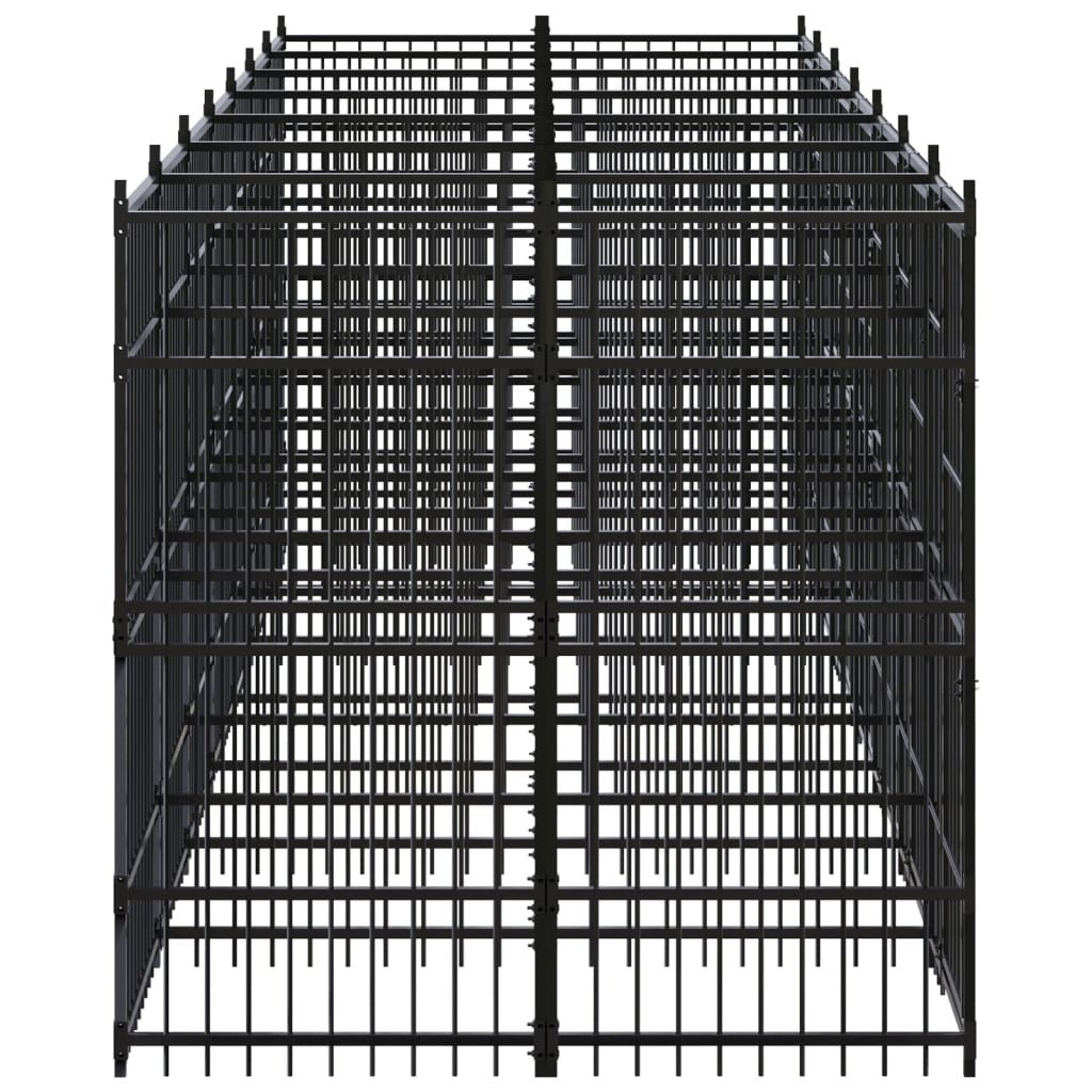 vidaXL Outdoor Dog Kennel Steel 12.9 m²