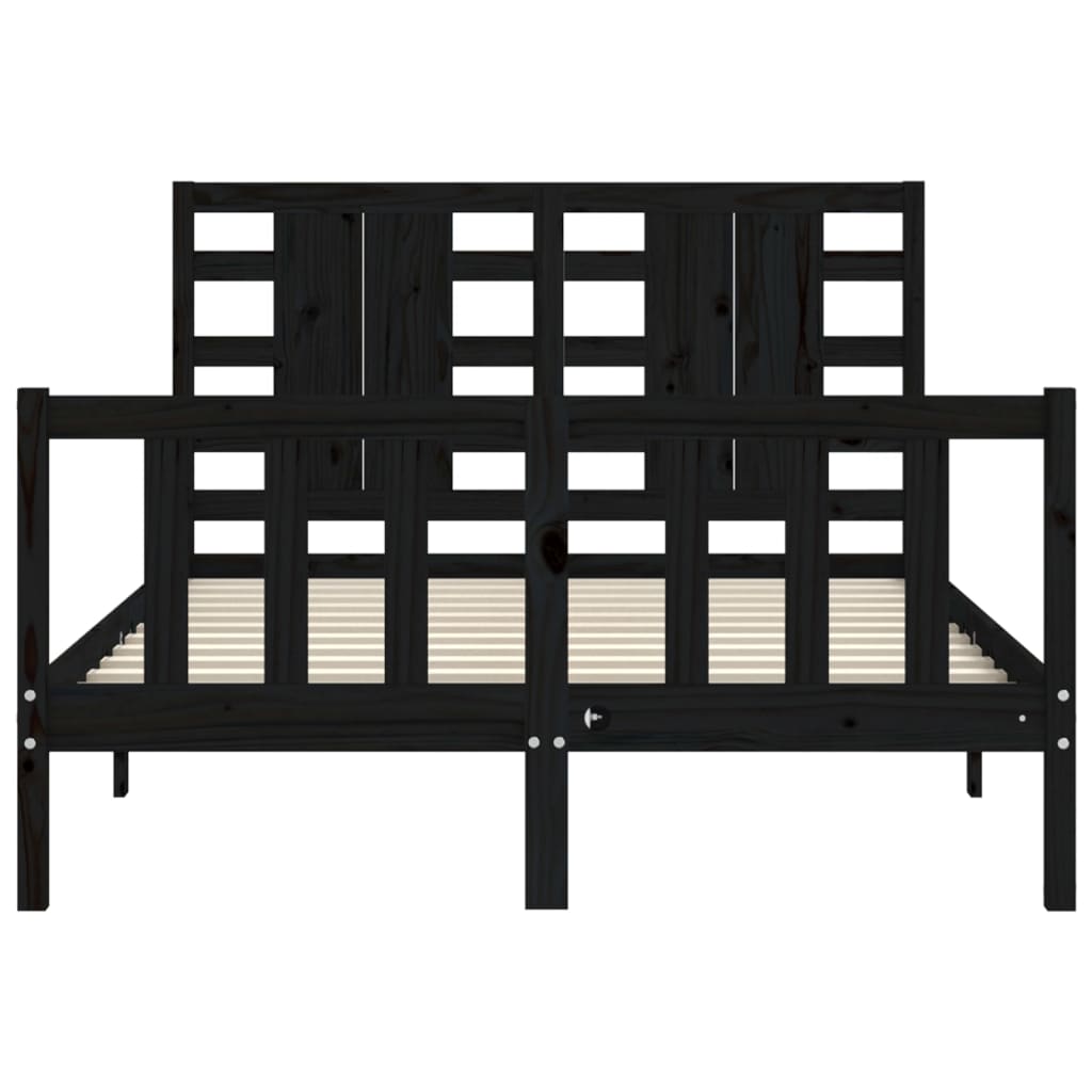 vidaXL Bed Frame without Mattress Black 120x200 cm Solid Wood Pine