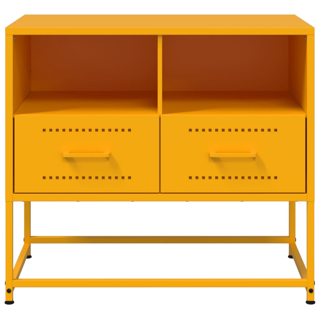 vidaXL TV Cabinet Mustard Yellow 68x39x60.5 cm Steel