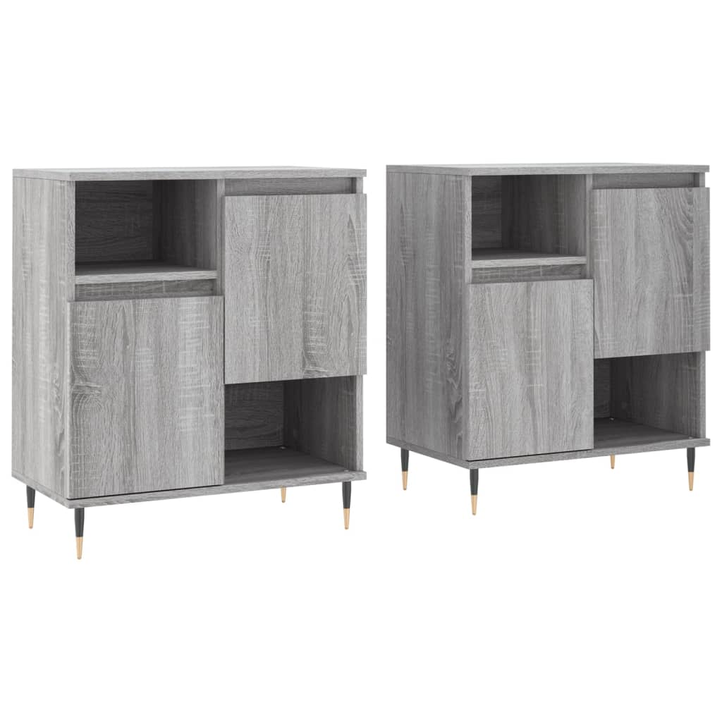 vidaXL Sideboards 2 pcs Grey Sonoma Engineered Wood