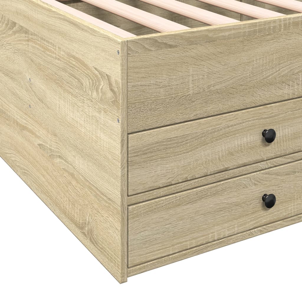 vidaXL Daybed with Drawers without Mattress Sonoma Oak 75x190 cm Small Single