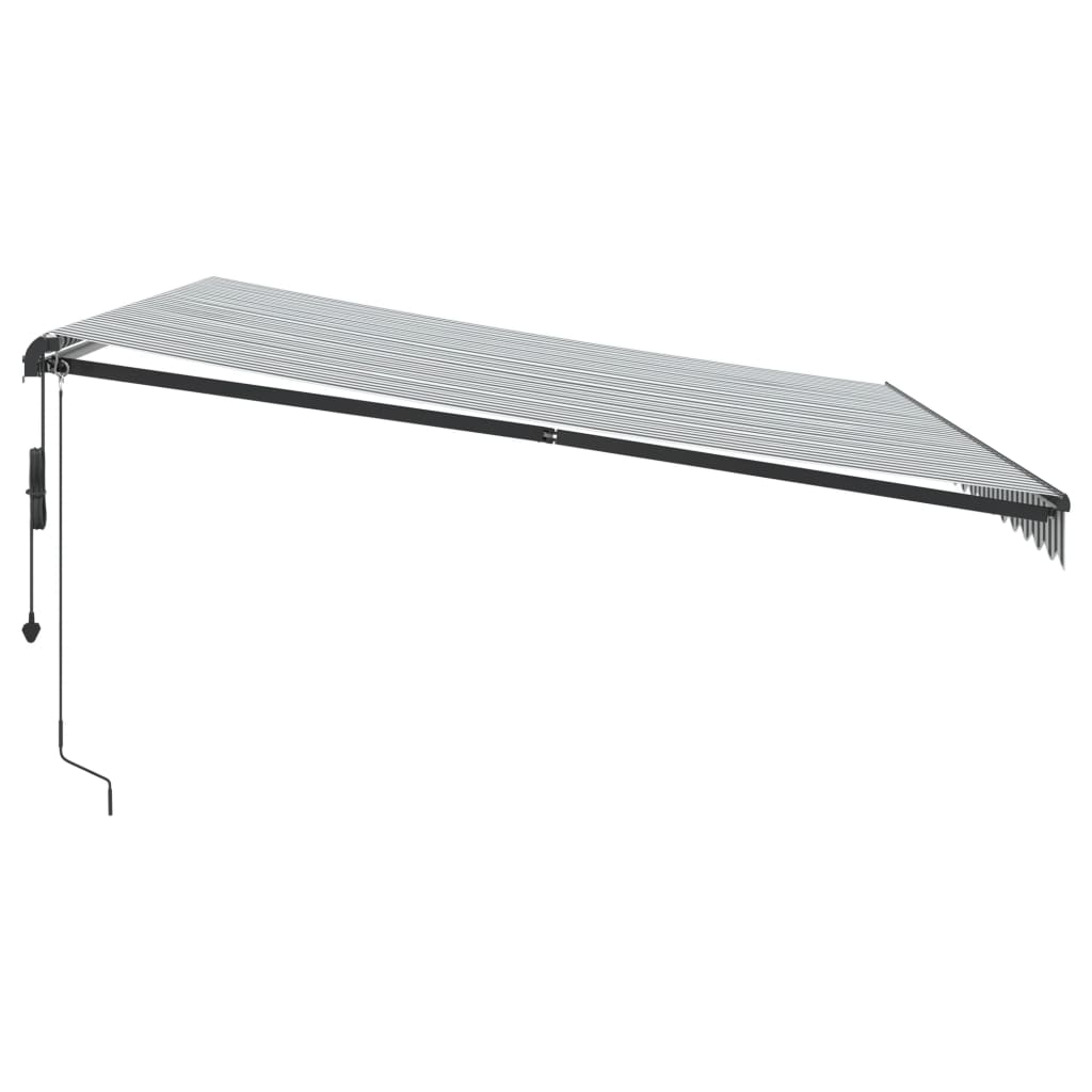 vidaXL Automatic Retractable Awning Anthracite and White 450x350 cm