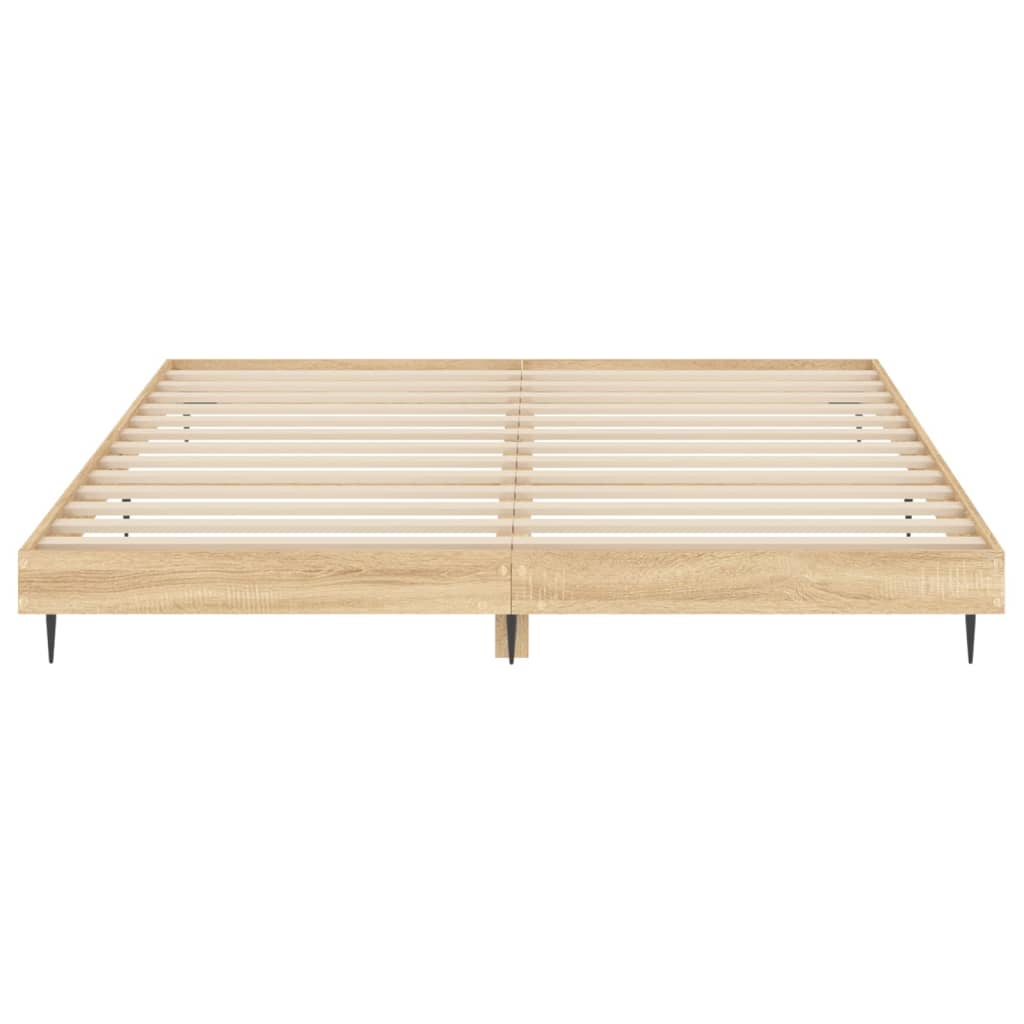 vidaXL Bed Frame without Mattress Sonoma Oak 200x200 cm Engineered Wood