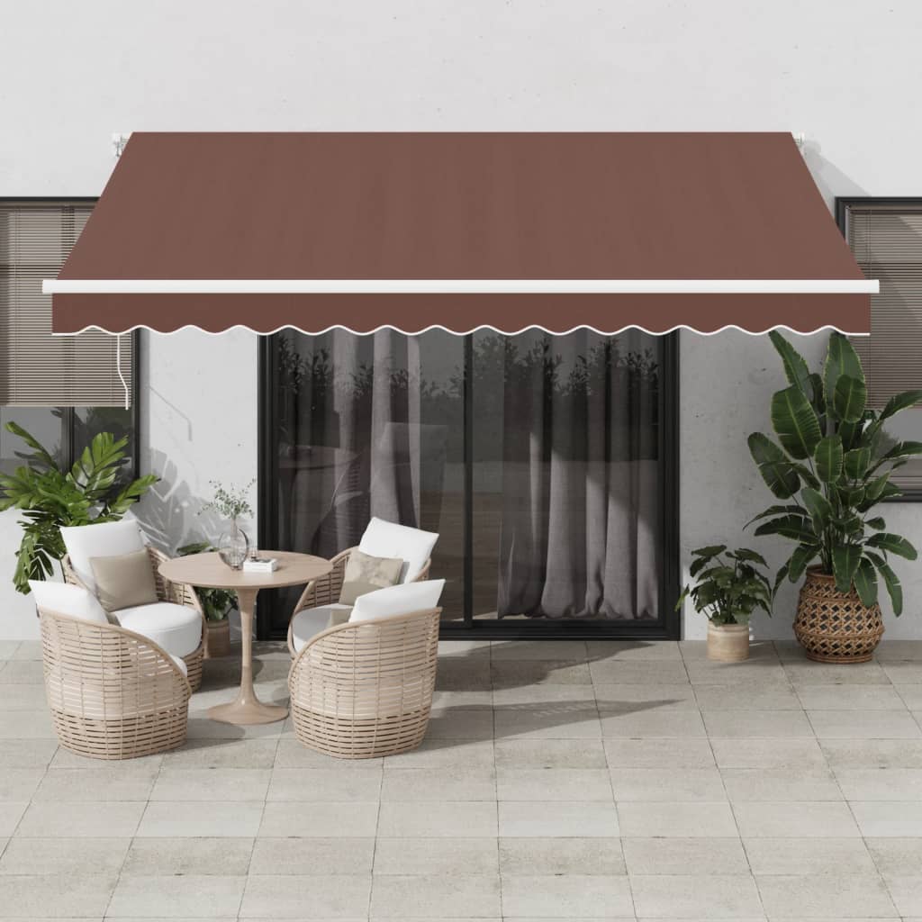 vidaXL Automatic Retractable Awning Brown 400x300 cm