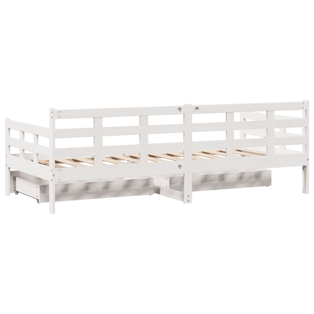 vidaXL Daybed with Drawers without Mattress White 80x200 cm Solid Wood