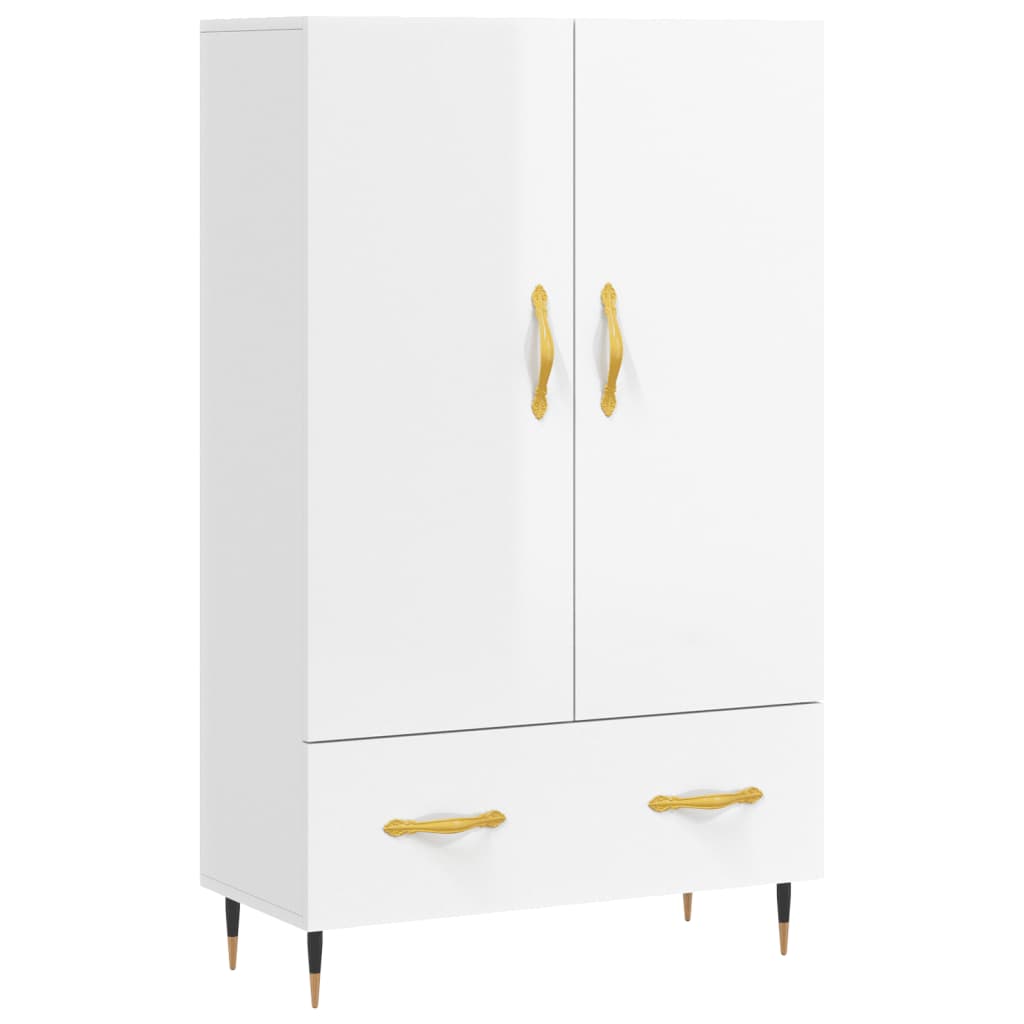 vidaXL Highboard High Gloss White 69.5x31x115 cm Engineered Wood