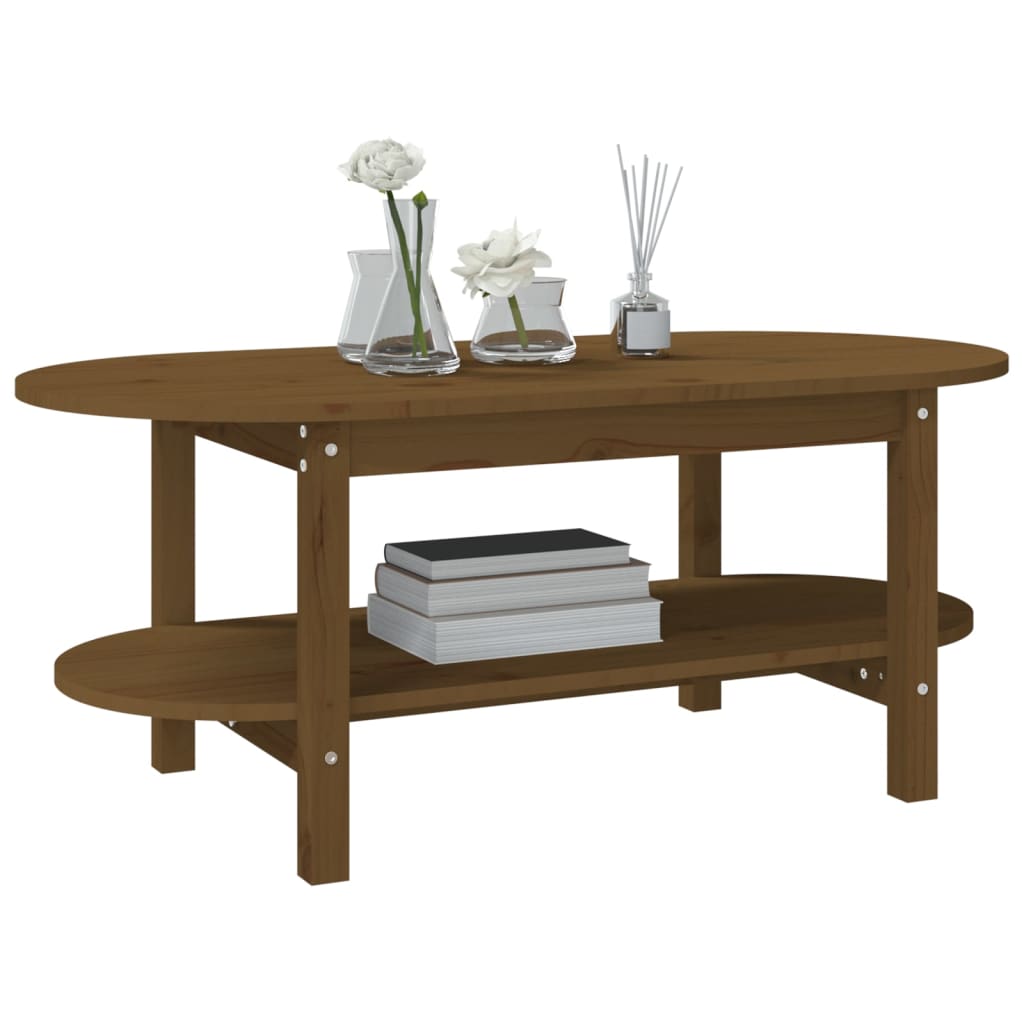 vidaXL Coffee Table Honey Brown 110x55x45 cm Solid Wood Pine