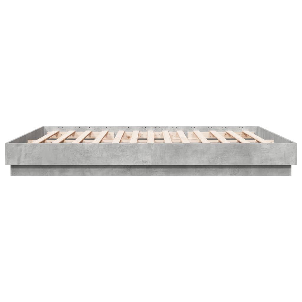 vidaXL Bed Frame Concrete Grey 180x200 cm Super King Engineered Wood