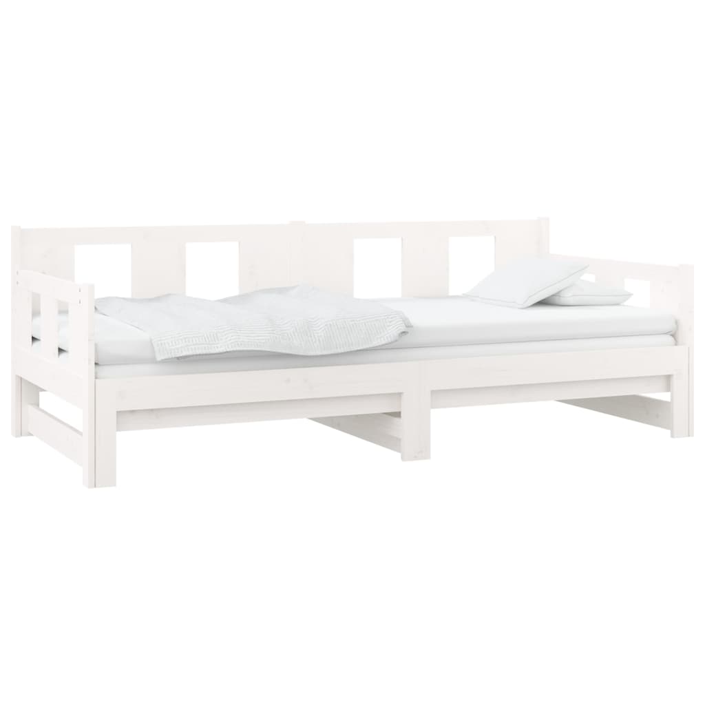 vidaXL Pull-out Day Bed without Mattress White 2x(80x200) cm