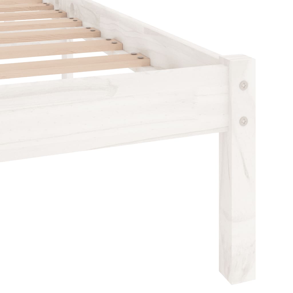 vidaXL Bed Frame without Mattress White Solid Wood 120x200 cm