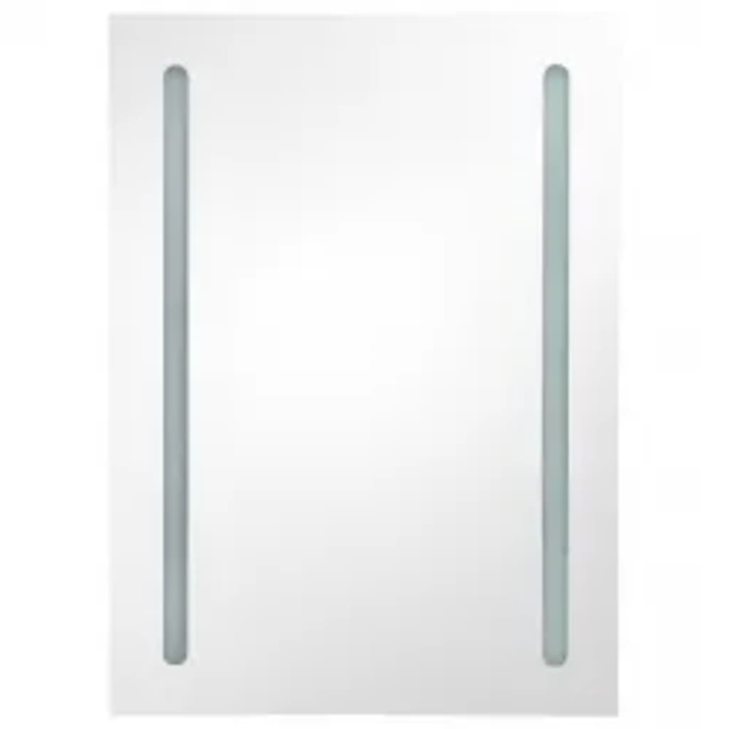 vidaXL LED Bathroom Mirror Cabinet Grey 50x13x70 cm