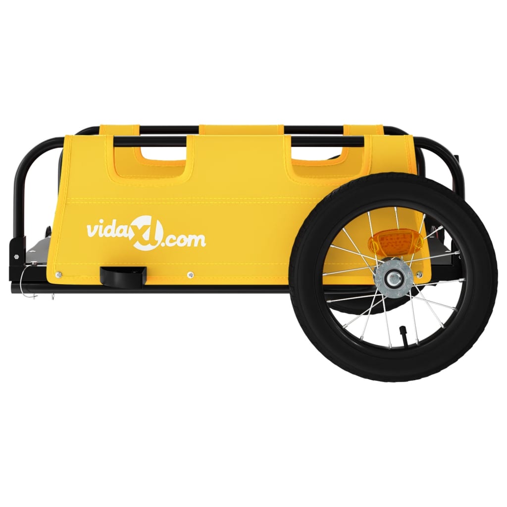 vidaXL Bike Trailer Yellow Oxford Fabric and Iron