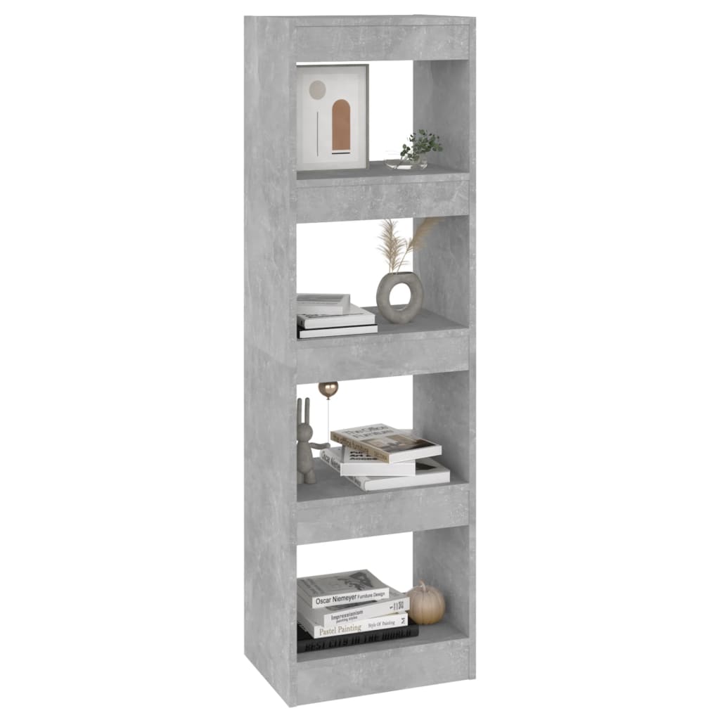 vidaXL Book Cabinet/Room Divider Concrete Grey 40x30x135 cm