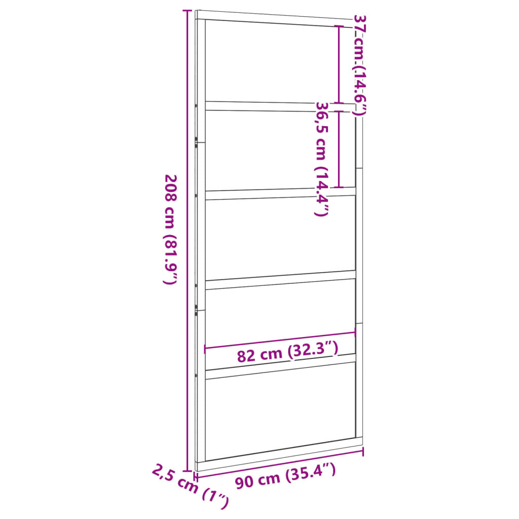 vidaXL Barn Door White 90x208 cm Solid Wood Pine