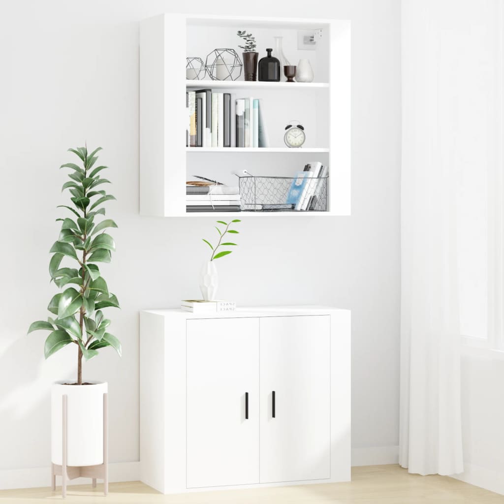 vidaXL Wall Cabinet White 80x33x80 cm Engineered Wood