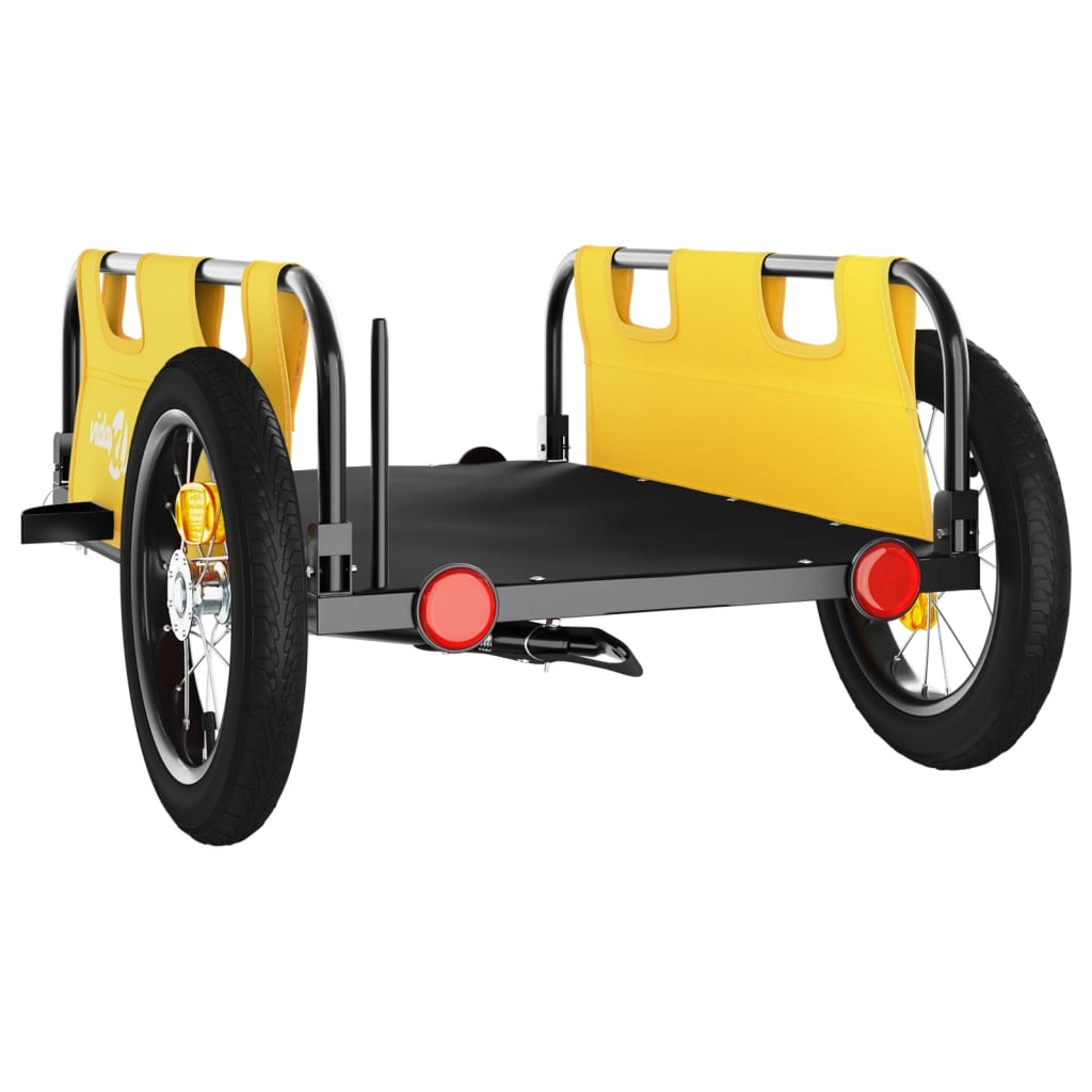 vidaXL Bike Trailer Yellow Oxford Fabric and Iron