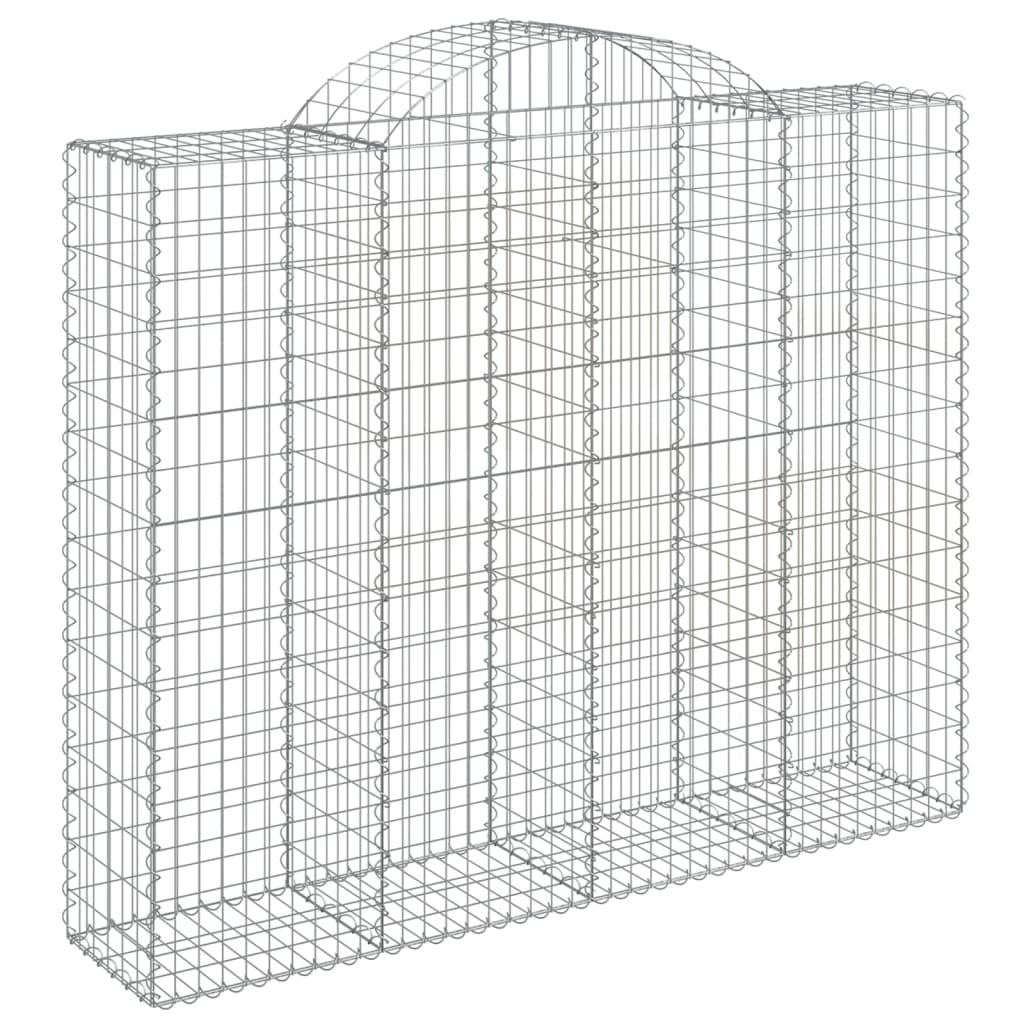 vidaXL Arched Gabion Baskets 11 pcs 200x50x160/180 cm Galvanised Iron