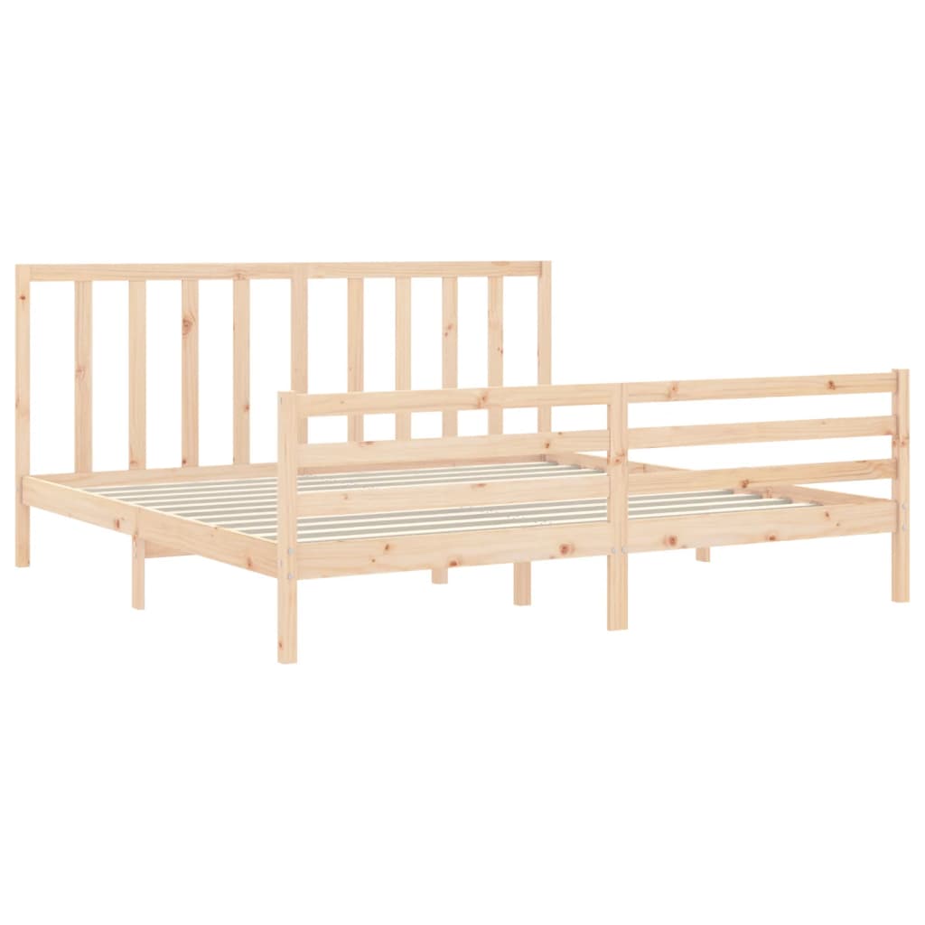 vidaXL Bed Frame without Mattress Super King Size Solid Wood Pine