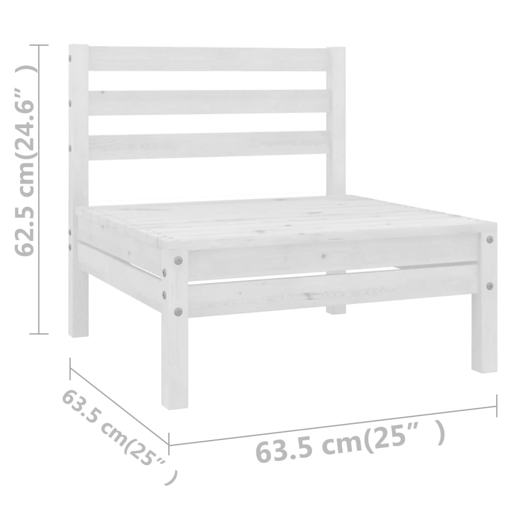 vidaXL 8 Piece Garden Lounge Set Solid Wood Pine White