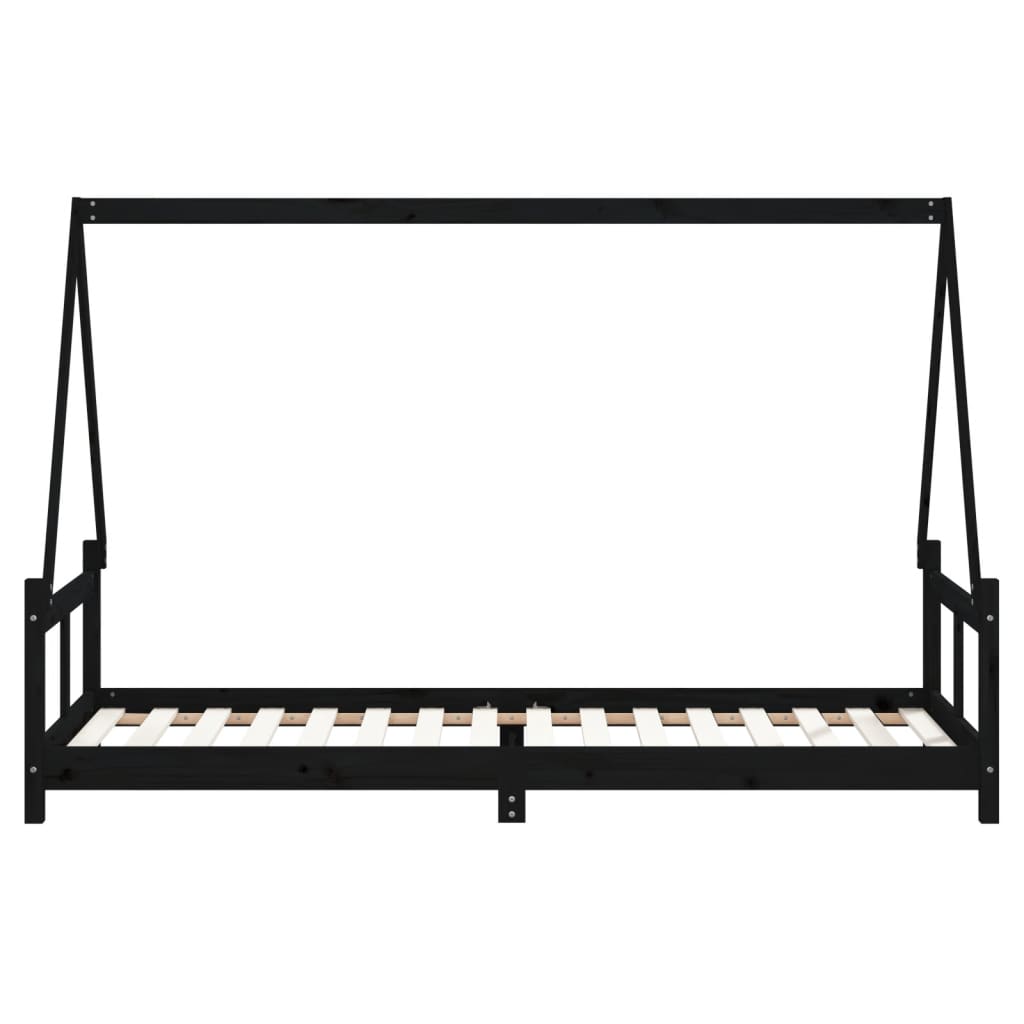 vidaXL Kids Bed Frame Black 80x200 cm Solid Wood Pine