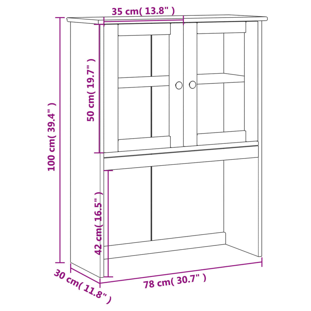 vidaXL Dresser Top VIGO White 78x30x100 cm Solid Wood Pine