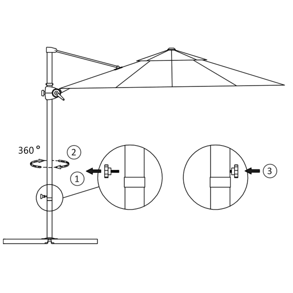 vidaXL Cantilever Garden Parasol with Steel Pole Green 250x250 cm