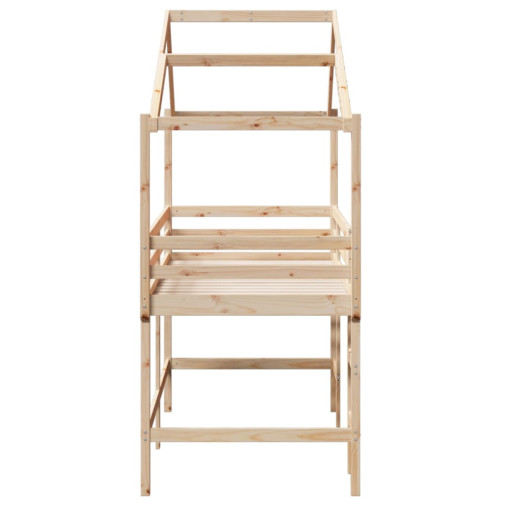 vidaXL Loft Bed with Ladder and Roof without Mattress 80x200 cm