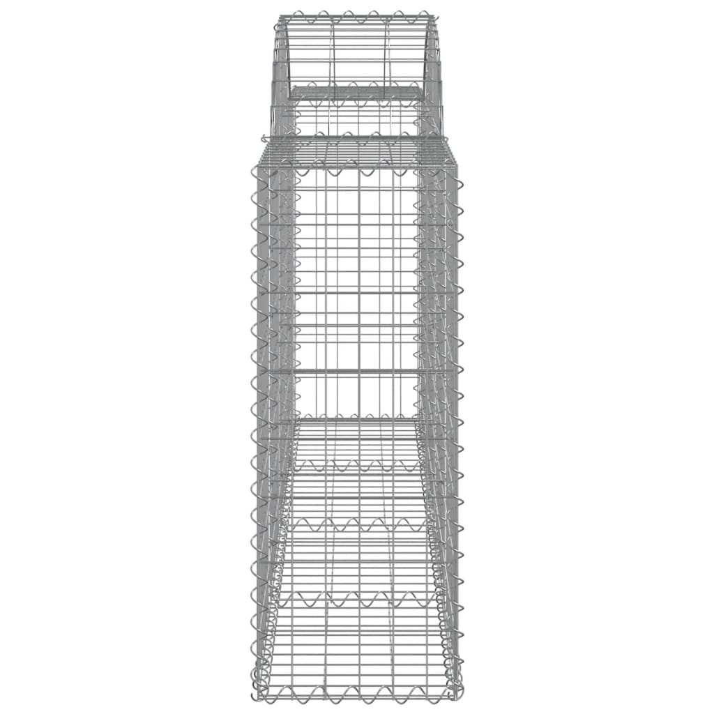 vidaXL Arched Gabion Baskets 10 pcs 200x30x80/100 cm Galvanised Iron