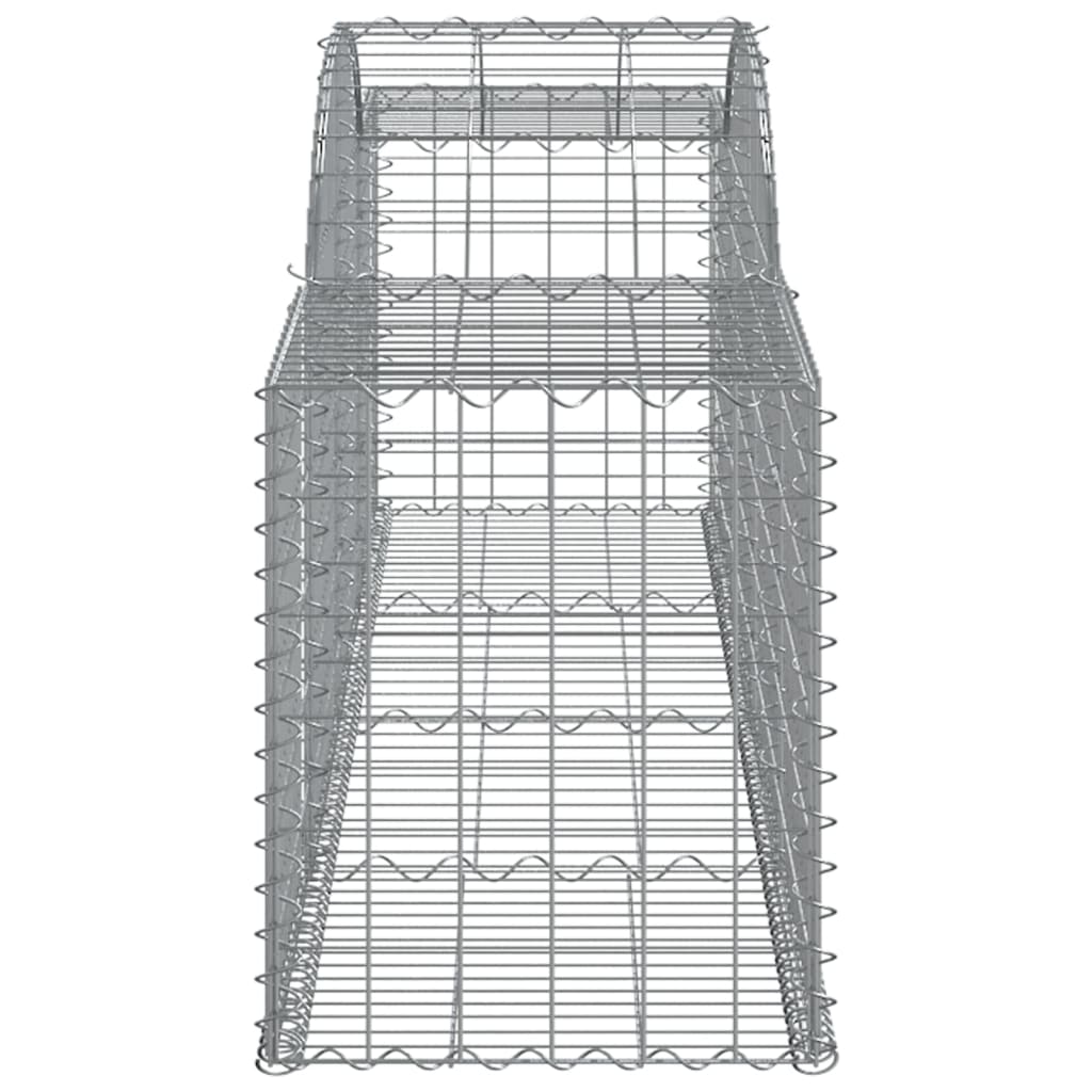 vidaXL Arched Gabion Baskets 4 pcs 300x50x60/80 cm Galvanised Iron