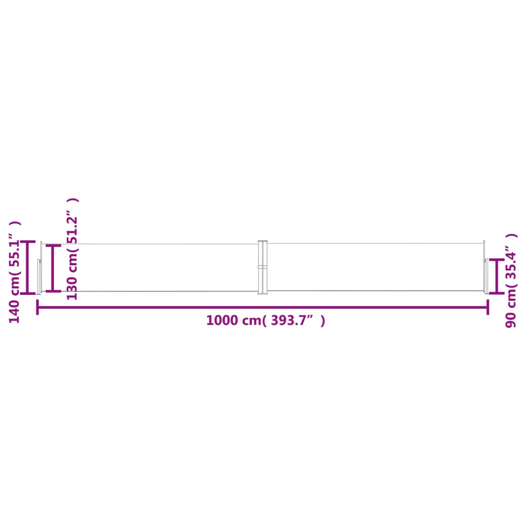 vidaXL Retractable Side Awning Blue 140x1000 cm