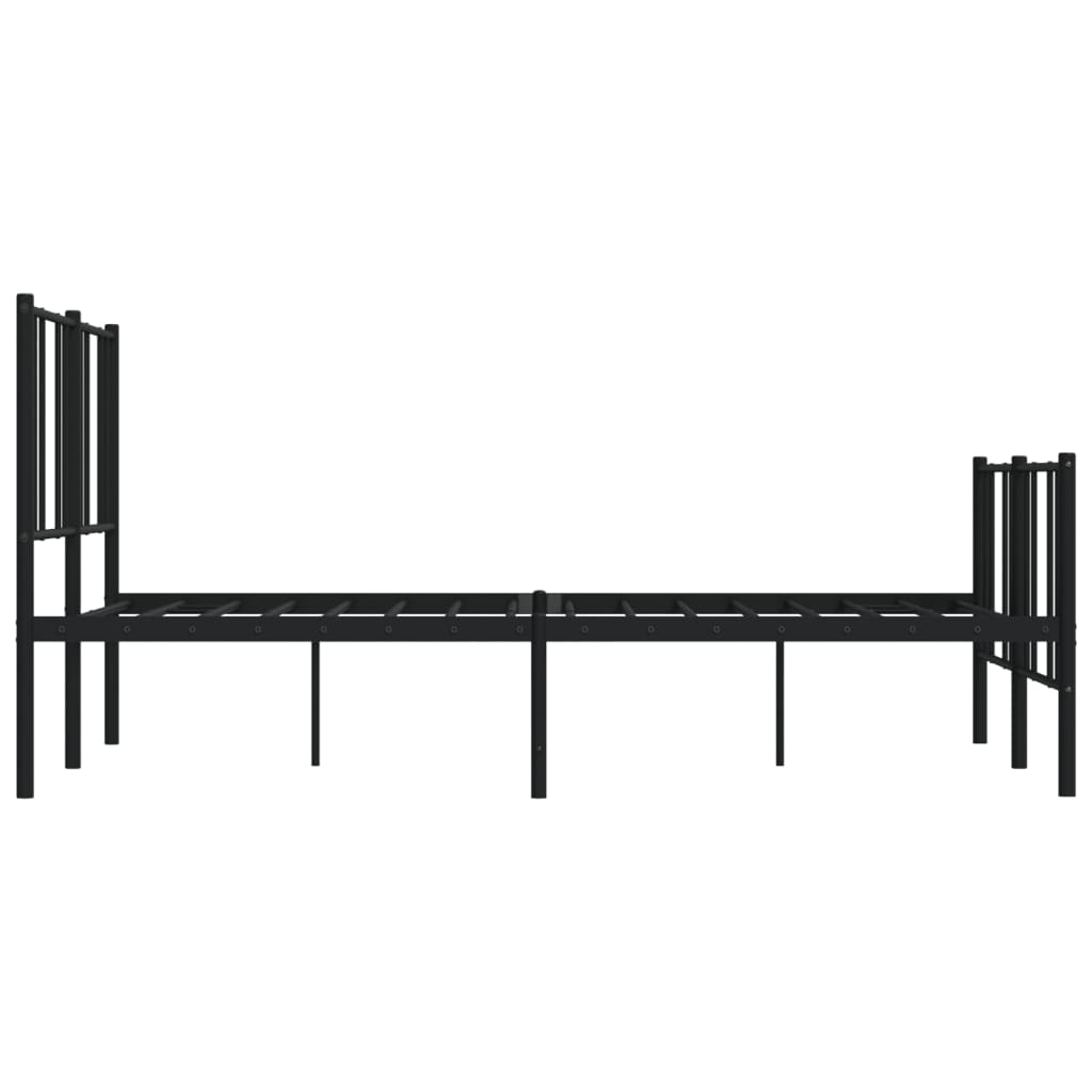 vidaXL Metal Bed Frame without Mattress with Footboard Black 120x200 cm