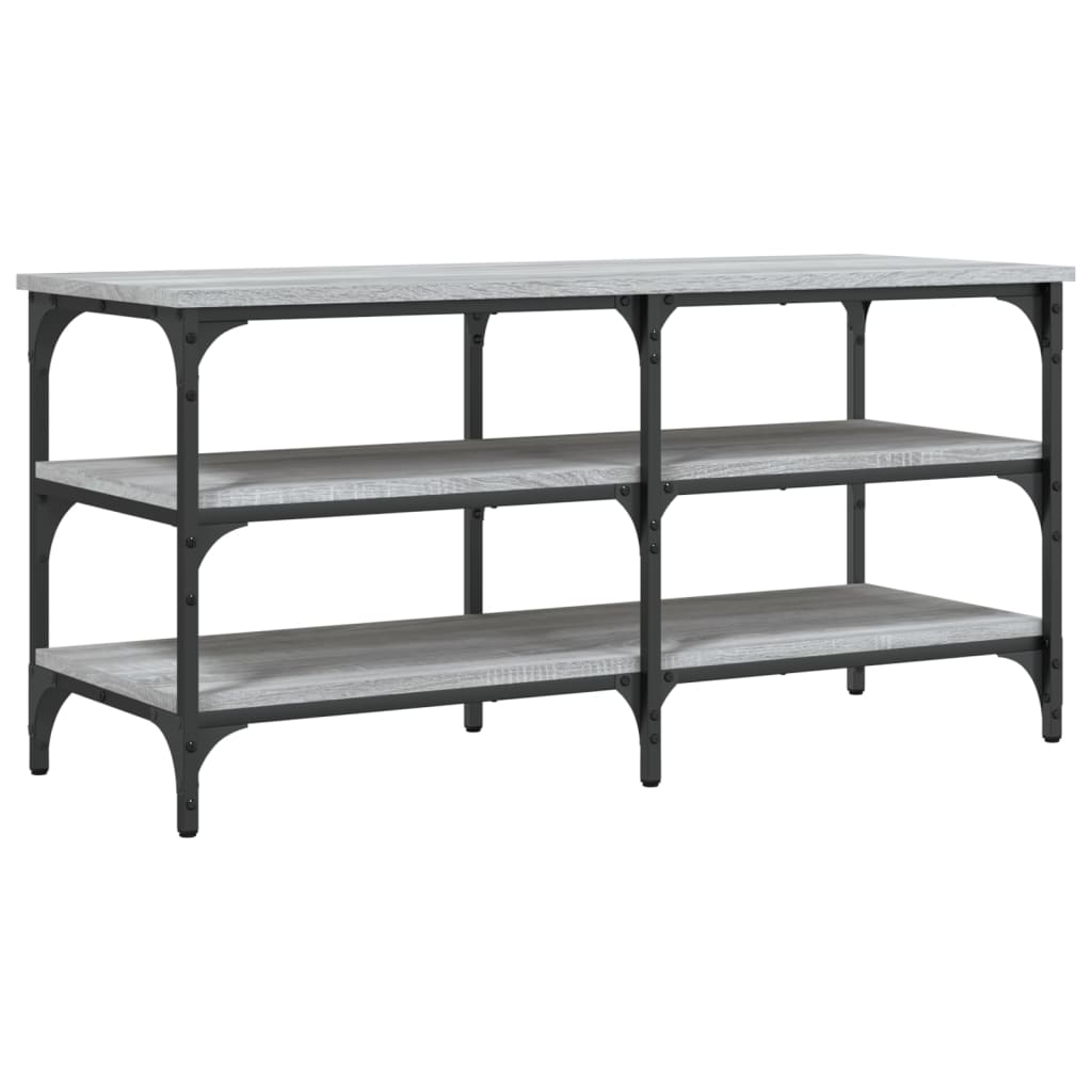 vidaXL Shoe Bench Grey Sonoma 100x38.5x49 cm Engineered Wood