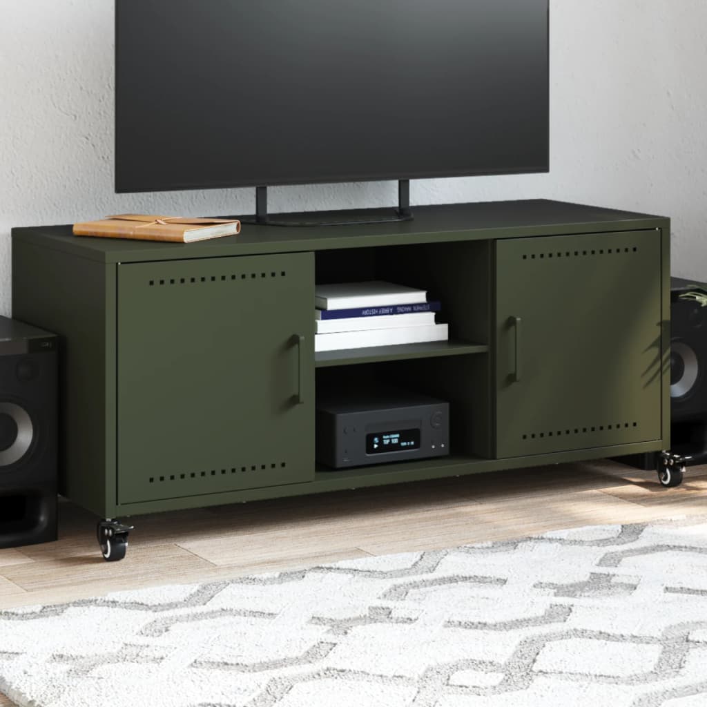 vidaXL TV Cabinet Olive Green 100.5x39x43.5 cm Steel