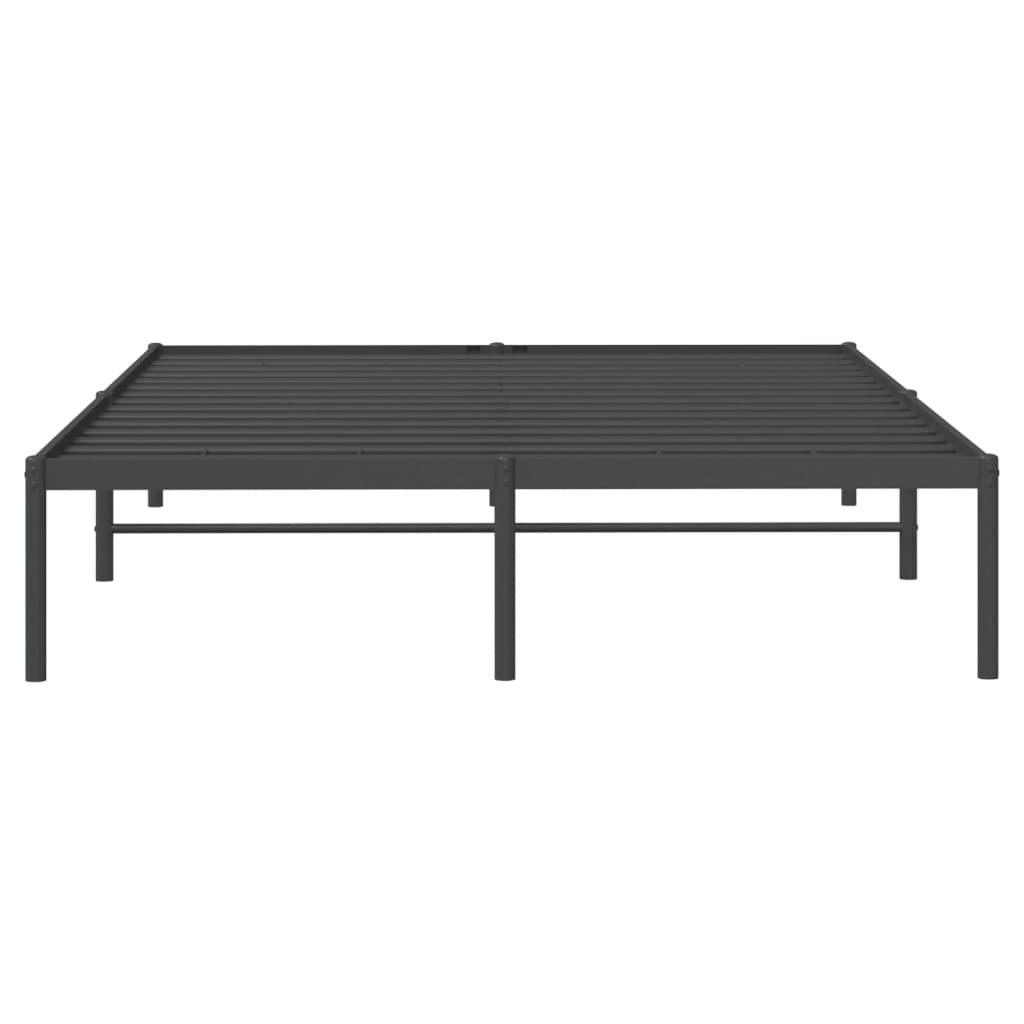 vidaXL Metal Bed Frame without Mattress Black 150x200 cm King Size