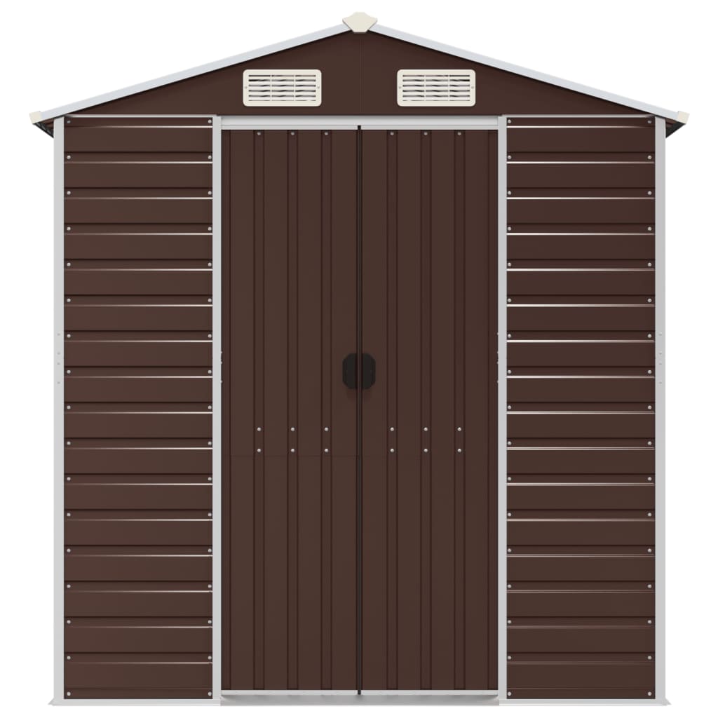 vidaXL Garden Shed Brown 191x470x198 cm Galvanised Steel